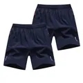 Set di 2 pantaloncini sportivi da uomo a asciugatura rapida, blu navy per estate. - 3XL / Pantaloni e gonne / 2 Pezzi/Set / Blu