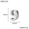 Detailed macro shot of number 9 stainless steel charm with 0.6cm x 0.4cm dimensions. - Number 9 Silver (PJ00312A9)