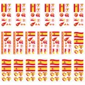 Spanish flag temporary tattoo stickers with football and cheer slogans - Spain Style / 12x6cm