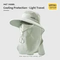 Full face sun protection hat with breathable neck shawl for outdoor activities - Adjustable (54-60cm) / Mint Green
