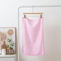 Soft pink and white checkered cotton tea towel absorbent cloth for home kitchen - Pink