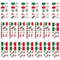 Detailed view of various Mexico flag temporary tattoos designed for World Cup 2026 fans. - Mexico / 12x6cm