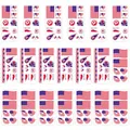 Detail of 2026 World Cup USA flag temporary tattoo stickers for sports party fans - United States / 12x6cm