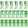 Brazil flag temporary tattoo stickers for World Cup soccer fans party - Brazil / 12x6cm