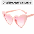 Fashionable pink heart-shaped sunglasses with pink gradient lenses for women - Pink Frame Gradient Pink Lens