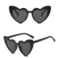 Stylish black heart-shaped sunglasses for women with dark lenses for fashion accessories - Black Frame Grey Lens