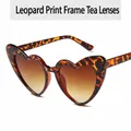 Stylish leopard print heart-shaped sunglasses for women with brown gradient lenses - Leopard Frame / Tea Lens