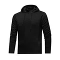 Klassischer schwarzer Herren-Kapuzenpullover mit verstellbarem Kordelzug-Design - S / Schwarz