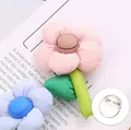 Zachte pluche bloem broche in roze en groen met een stevige metalen speldsluiting - 001_252_roze—accessoires / 20*35