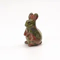 Natural unakite crystal hand-carved rabbit figurine for Easter home decoration - Unakite (2 Inch)