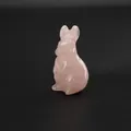 Handcrafted natural pink rose quartz crystal carved rabbit gemstone desk ornament - Rose Quartz (2 Inch)