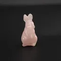 Hand-carved natural rose quartz rabbit figurine gemstone animal ornament for home decor - Rose Quartz (1.5 Inch)