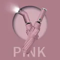 Ombrello automatico rosa con manico torcia LED integrata per pioggia e sole - Rosa