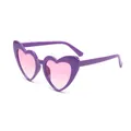 Trendy purple heart-shaped sunglasses for women featuring chic pink gradient lenses - Purple Frame Gradient Purple