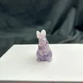 Hand-carved natural purple amethyst rabbit gemstone figurine for Easter home decor - Amethyst (2 Inch)