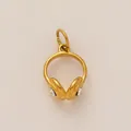 Elegante ciondolo per cuffie in acciaio inossidabile placcato oro 18K con strass per gioielli DIY - Cuffie (Con Strass) / Oro