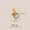 Pendentif en forme de cœur en cuivre plaqué or pour bijoux DIY avec dimensions - Anneau en Cœur / Doré