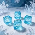 Dettaglio di quattro giocattoli antistress a cubetto di ghiaccio con fiocchi di neve - Cubo Fiocco di Neve (Maltosio) / 3cm