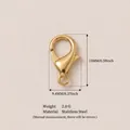 Fermoir mousqueton en acier inoxydable plaqué or 18k 15mm pour bijoux DIY - mousqueton fermoir / Doré