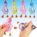 Set di giocattoli antistress a forma di anatra colorata con glitter da spremere - Anatra Arrosto Polvere d'Oro (Maltosio) / 15*7CM