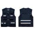 Dunkelblaue Arbeitsweste mit vielen Taschen und Reflexstreifen für Damen und Herren - Marineblau 8898 Mit Reflektierenden Streifen / S