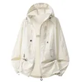Veste de protection solaire légère à capuche blanc cassé pour l'extérieur en été. - S / Hauts / Blanc Crème