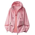 Veste de protection solaire rose à capuche légère pour activités estivales de plein air - S / Hauts / Rose Sakura