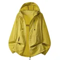 Veste de protection solaire jaune à capuche légère pour l'extérieur - S / Hauts / Jaune Moutarde Clair