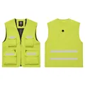 High-visibility lime green safety vest with reflective strips and multi-pockets - S / Tops / Neon Yellow