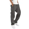 Men's dark grey casual cargo pants with multiple utility pockets and drawstring cuffs - S / Bottoms / Dark Gray