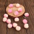 Mini pêche en TPR rose pour projets de décoration miniature maison de poupée, 1,3cm - Style Pêche Rose
