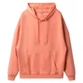 Plain oversized peach drawstring hoodie with kangaroo pocket and drop shoulder design. - XS / Tops / Hami Orange