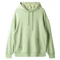 Oversized sage green hooded sweatshirt featuring drop shoulders and front pocket - XS / Tops / Light Grass Green