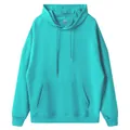 Turquoise blue oversized hooded sweatshirt with front pocket and drawstrings - XS / Tops / Teal Blue