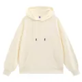 Cream oversized 260g hooded sweatshirt with drop shoulders and kangaroo pocket - XS / Tops / Apricot
