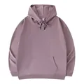 Loose oversized hooded pullover in dusty purple with drop shoulder - XS / Tops / Taro Purple