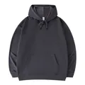 Premium oversized 260g charcoal grey drawstring hoodie with a large front pocket - XS / Tops / Dark Night Gray