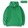 Oversized 260G green hooded pullover sweatshirt with drop shoulders - S / Tops / Vibrant Green