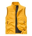 Premium men's breathable outdoor fishing vest with stand collar in vibrant yellow - Bright Yellow