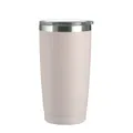 600ml light pink insulated travel tumbler with clear lid and stainless steel rim - 600ml / Lotus Pink