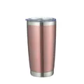Grand gobelet isotherme en acier inoxydable rose doré de 600ml avec couvercle - 600ml / Café Clair