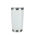 Gobelet de voyage isotherme blanc de 600 ml en acier inoxydable avec couvercle clair - 600ml / Blanc