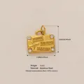 18k gold plated stainless steel suitcase charm with Roma Milano Napoli city names - Luggage