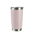 600ml pink stainless steel insulated tumbler with clear lid for car and home use - 600ml / Light Pink