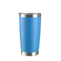 600ml premium blue stainless steel vacuum insulated tumbler travel mug with clear lid - 600ml / Sky Blue