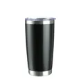 600ml sleek black insulated stainless steel travel tumbler with clear lid for hot and cold drinks - 600ml / Black