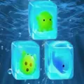 Giocattoli squishy a cubetto di ghiaccio blu a tema oceano per alleviare lo stress - Piccolo Pezzo d'Oceano (Maltosio Misto) / 3cm