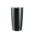 Sleek 600ml matte black vacuum insulated stainless steel tumbler with a clear lid - 600ml / Deep Black