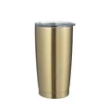 600ml insulated stainless steel tumbler with gold brushed finish and a clear spill-proof lid - 600ml / Champagne