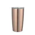 High quality 600ml vacuum insulated stainless steel travel tumbler with transparent lid - 600ml / Brown